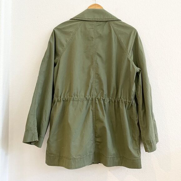 Gap Womens M Double Breasted‎ Military Style Collared Army Green Snap Jacket - Picture 12 of 12